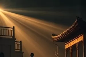 《山间邮差》海报，盘山小路上骑车的邮差背影